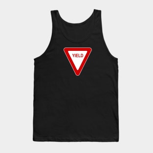 Yield Sign Symbol In Red Tank Top